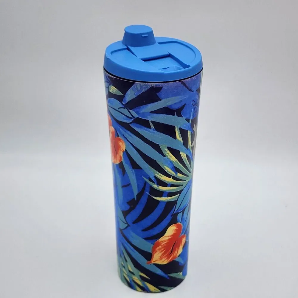Dutch Brothers‎ Flight-Floral 28 oz Tumbler Tropical Habiscus Flowers Dble Wall